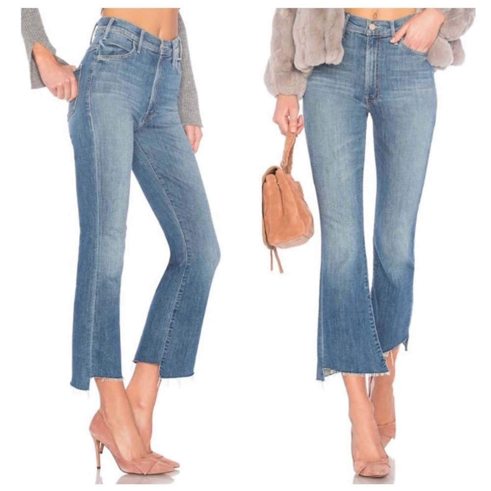 Mother The Hustler Two Step Ankle Fray Jeans Jumping Off Swings Size 25